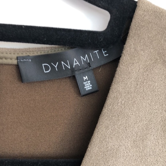 Dynamite faux suede khaki/grey dress - Picture 4 of 10